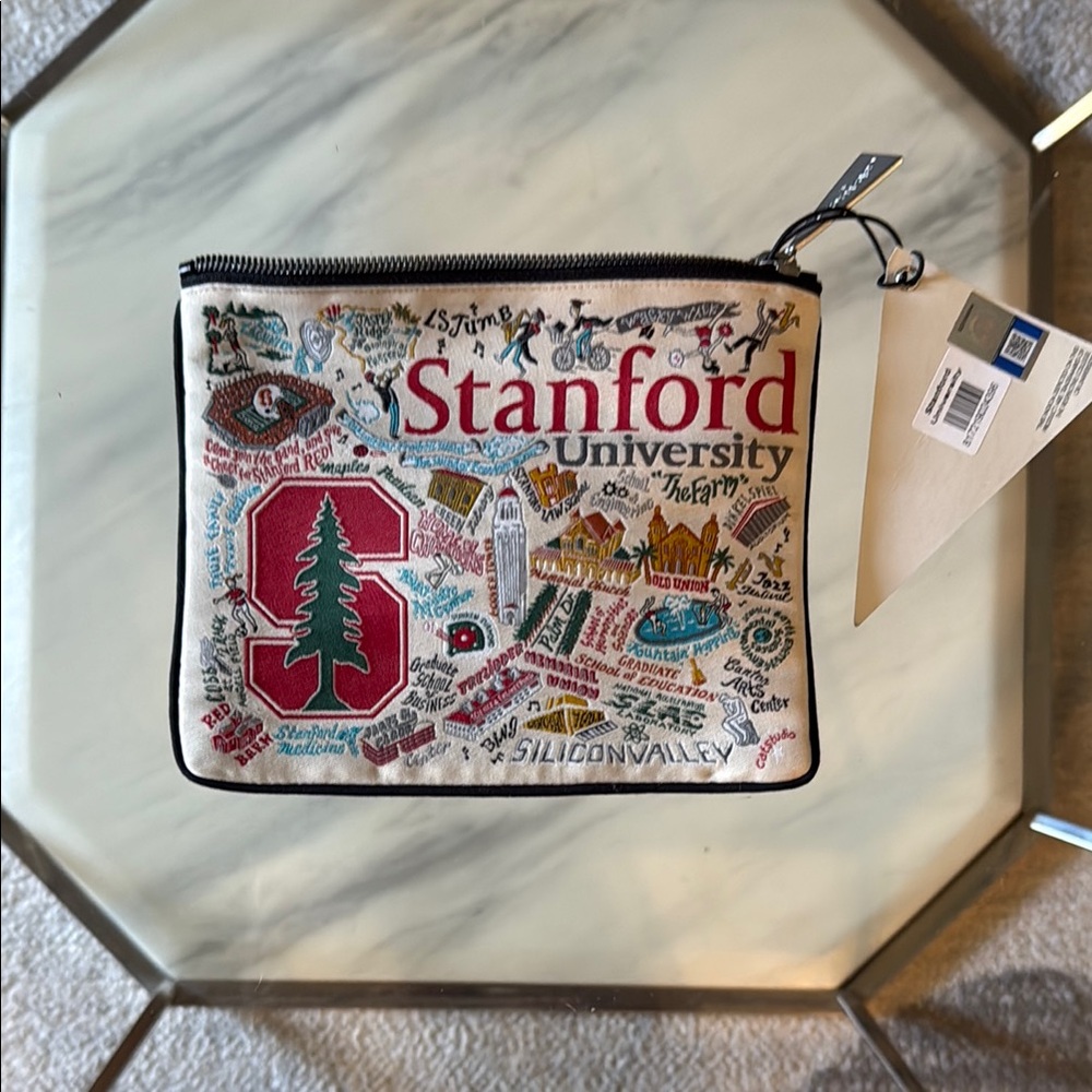 Studio Stanford University Canvas Pouch with Multicolor Design